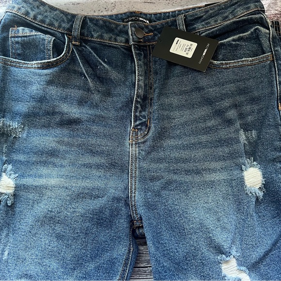 Skater Girl Denim Joggers- Medium Wash - Picture 3 of 13